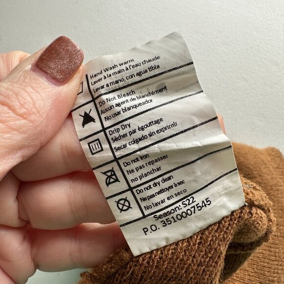 Carhartt Tonal Patch Rib Knit Beanie Hat Brown Mens OS Work Outdoor Hipster Logo - Picture 4 of 7